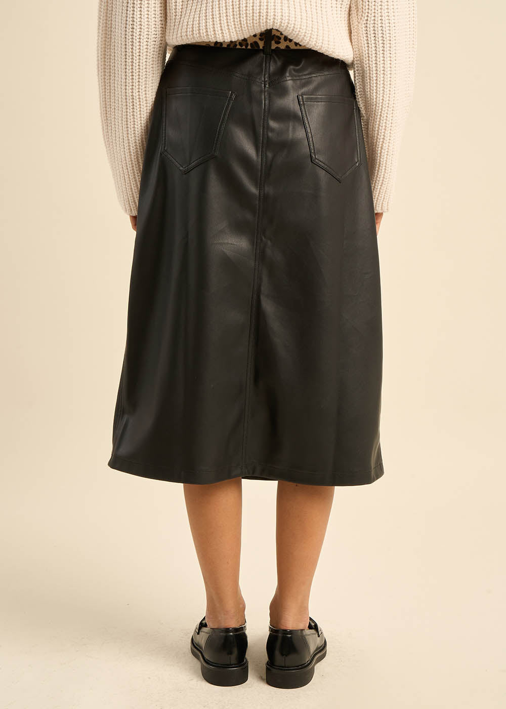 JULINE Jupe mi-longue en similicuir - 3 - Sud Express - Sud Express