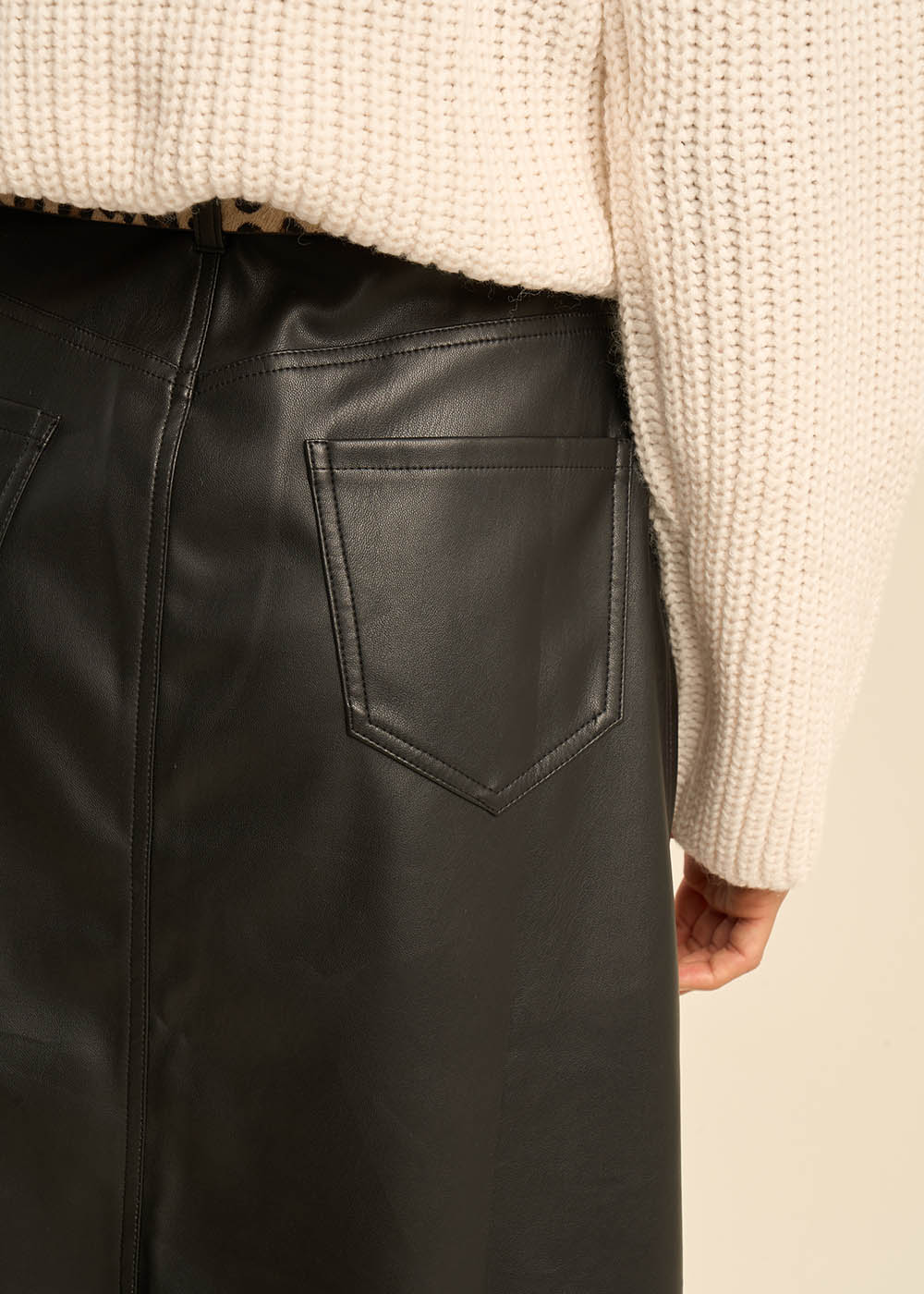 JULINE Jupe mi-longue en similicuir - 4 - Sud Express - Sud Express