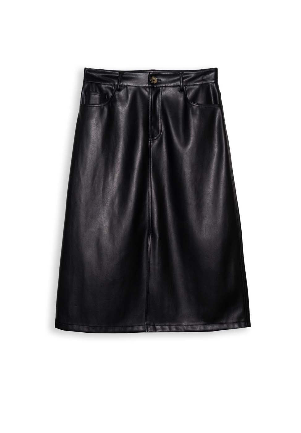 Jupe mi-longue en similicuir - Sud Express - 7 - Sud Express
