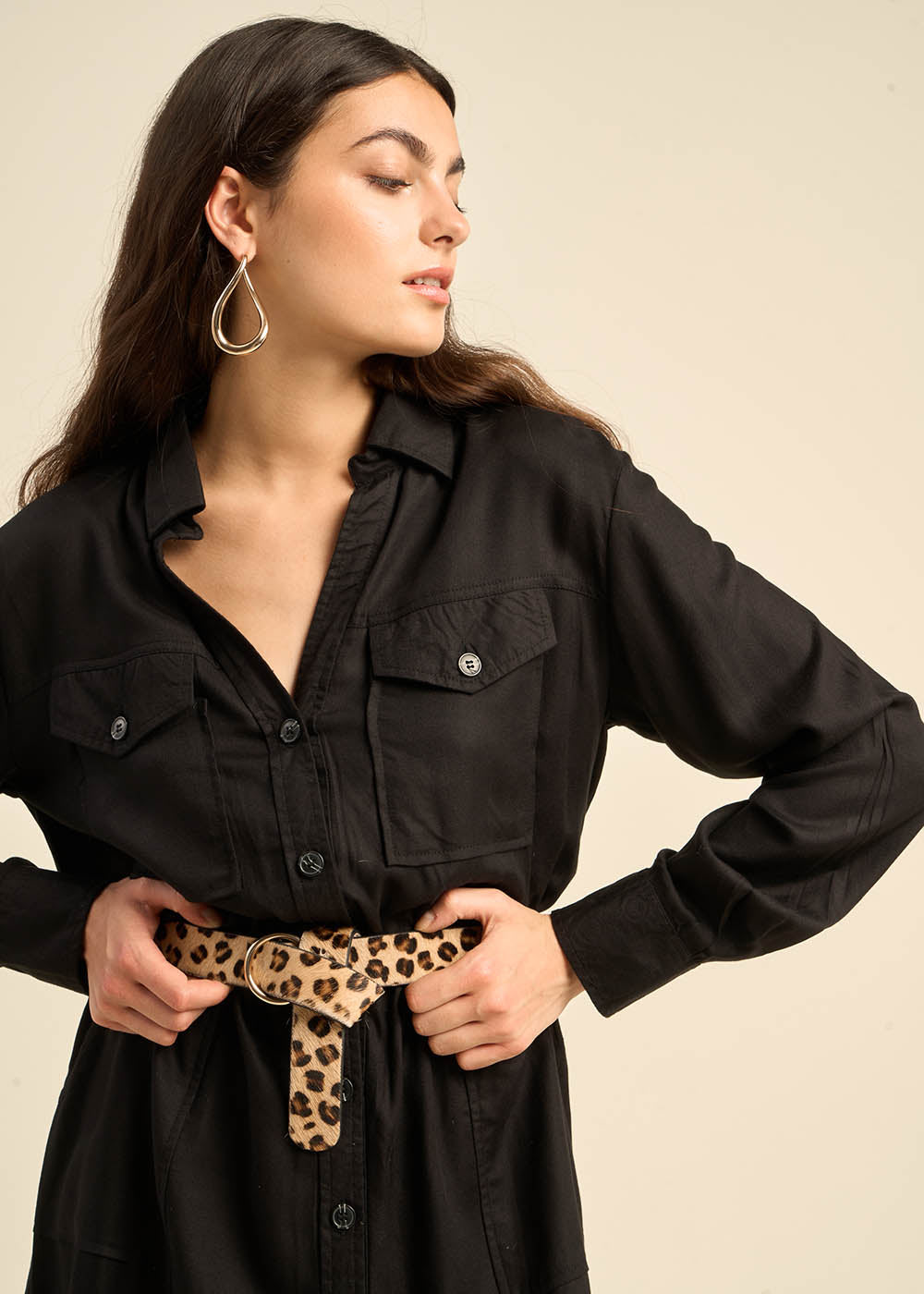 ROKAWI Robe courte chemise à manches longues - 2 - Sud Express - Sud Express