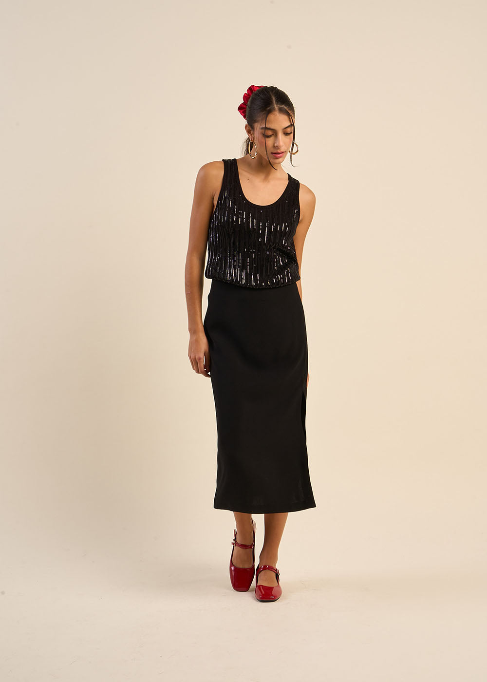 DARIA Débardeur maille à sequins - 1 - Sud Express - Sud Express