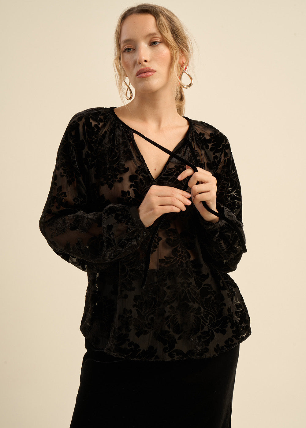 BATALA Blouse en velours - 1 - Sud Express - Sud Express