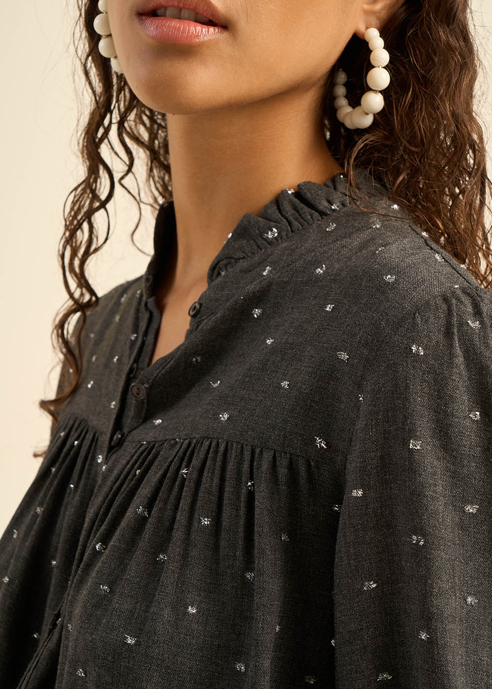 ROLYN Robe courte boutonnée à manches longues - 4 - Sud Express - Sud Express