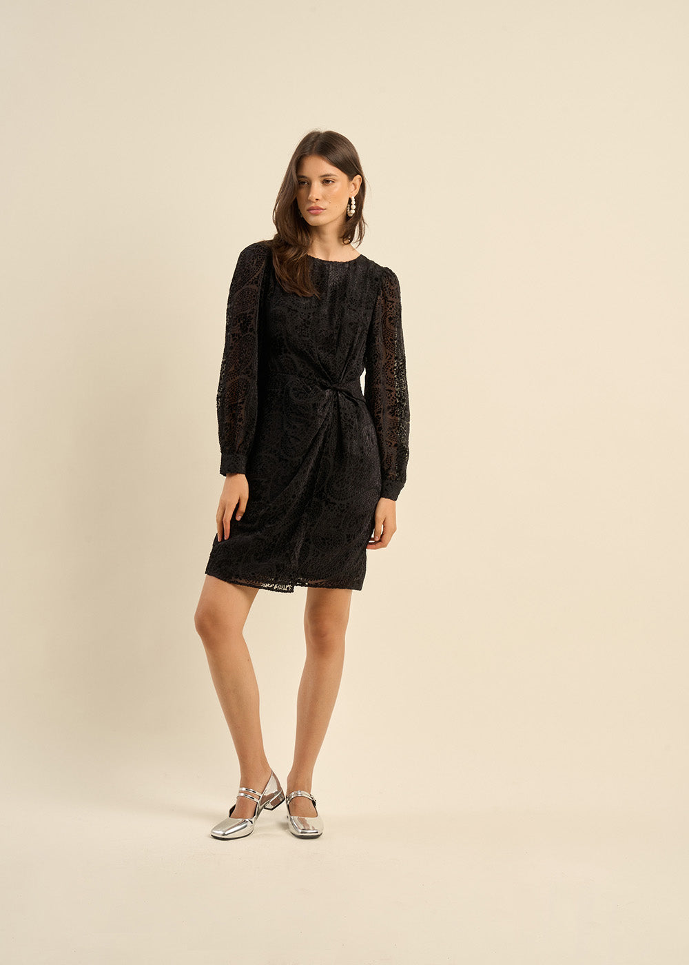 ROCKMINA Robe courte en velours dévoré - 1 - Sud Express - Sud Express