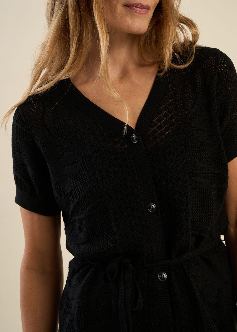 RERLIE Robe courte en maille, boutonnée, ceinturée - 2 - Sud Express - Sud Express