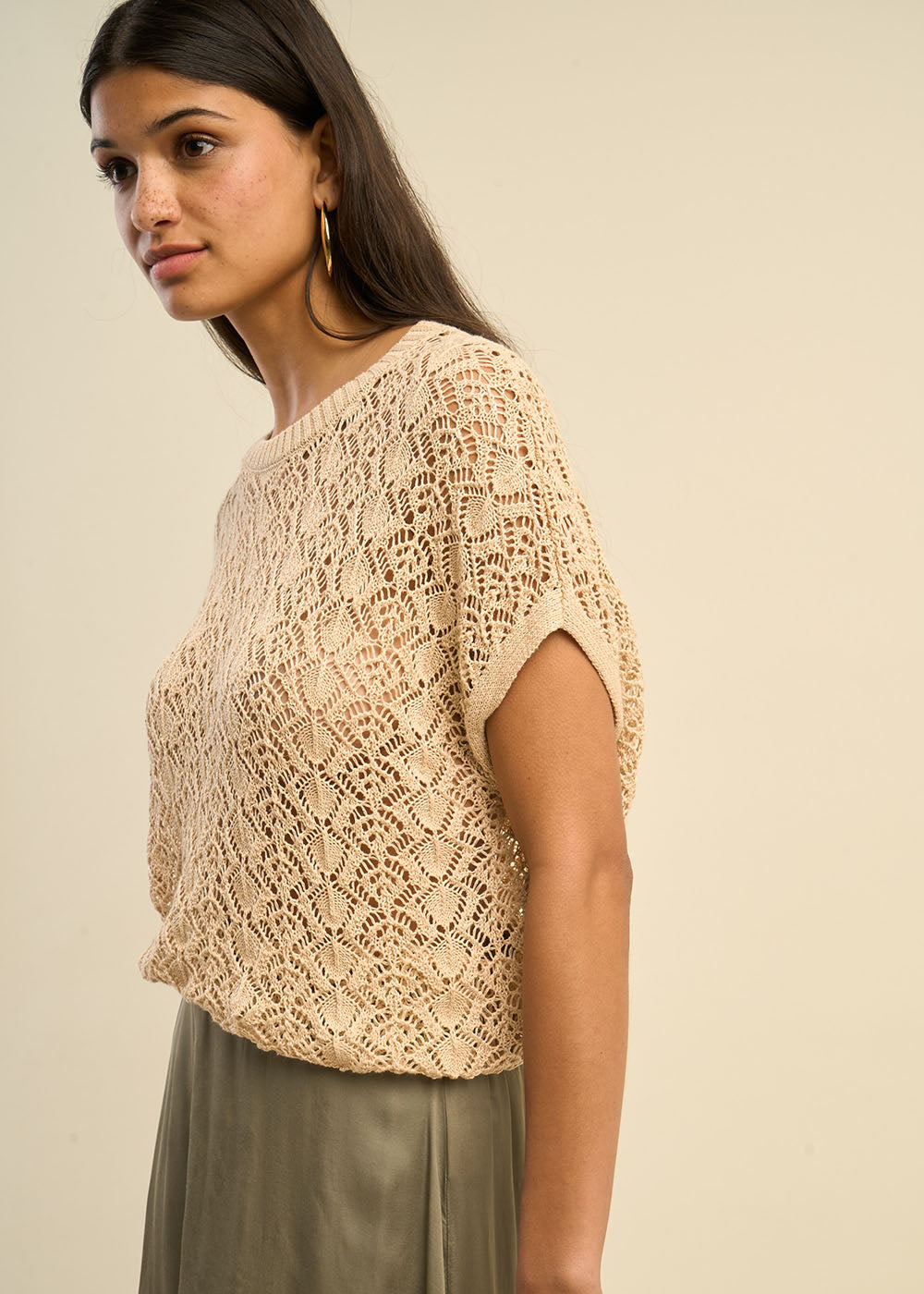 Pull ajouré à col rond et sans manches - Sud Express - 7 - Sud Express