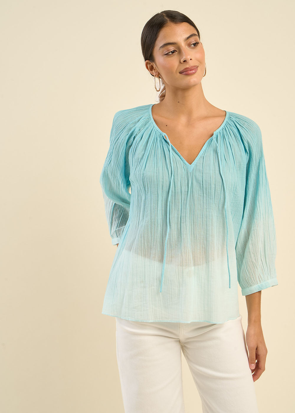 TALULA Blouse dégradée fluide en gaze de coton - 1 - Sud Express - Sud Express