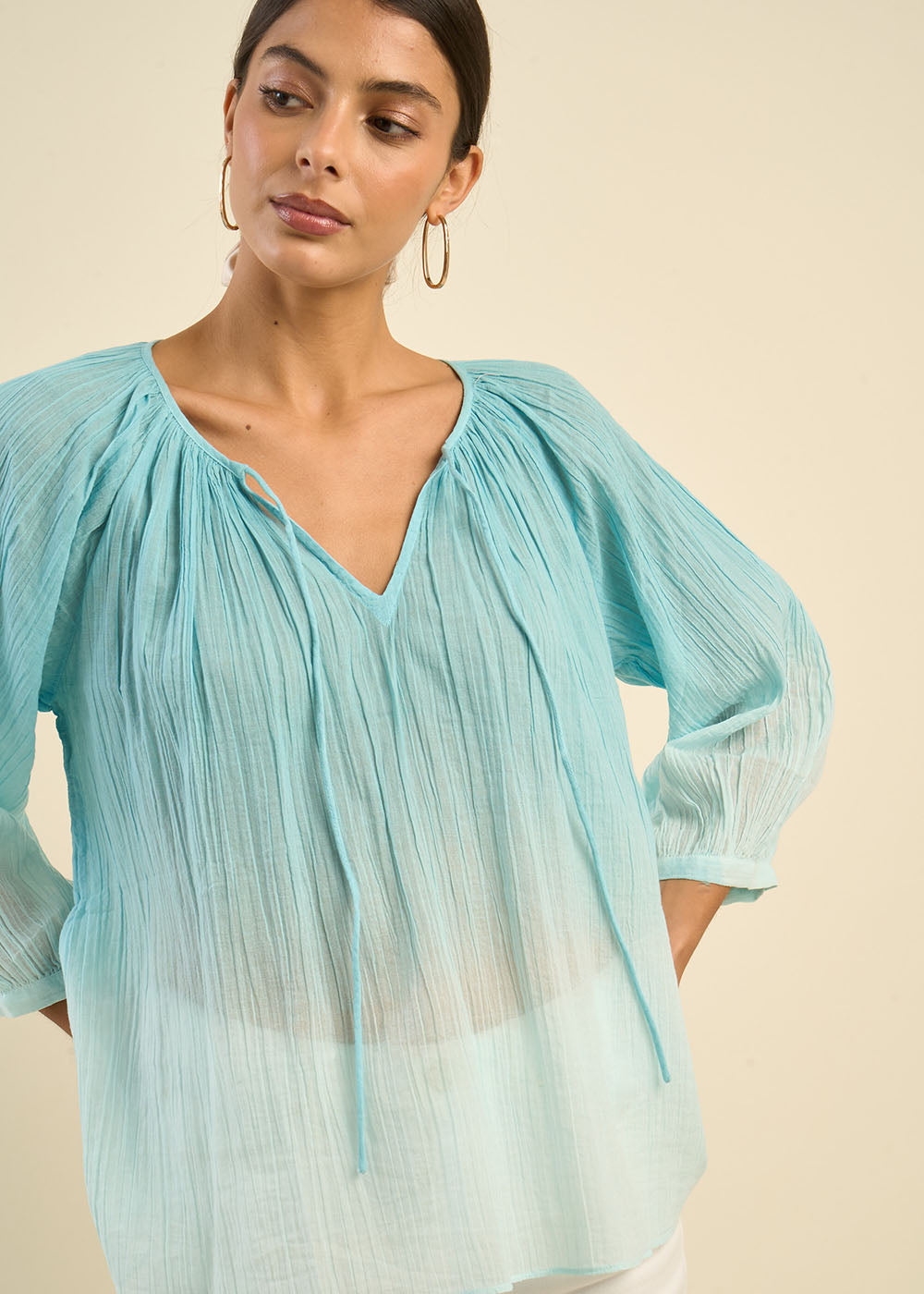 TALULA Blouse dégradée fluide en gaze de coton - 2 - Sud Express - Sud Express