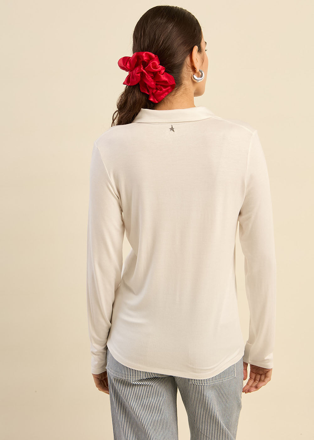 CHIARA T-shirt col chemise manches longues - 3 - Sud Express - Sud Express