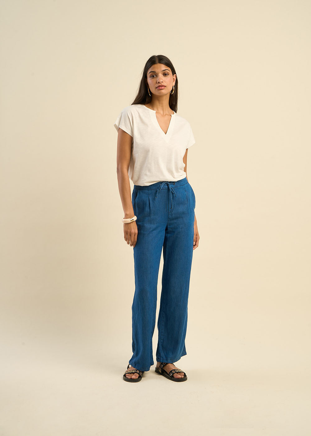 POSINY Pantalon fluide en lyocell et lin effet denim - 2 - Sud Express - Sud Express