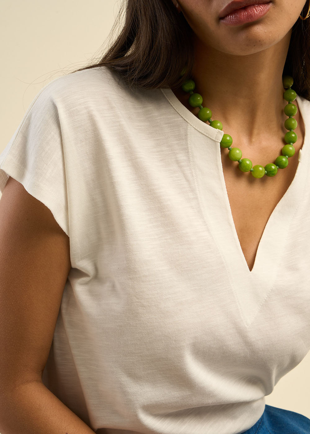 TERA T-shirt à col tunisien et épaules tombantes - 2 - Sud Express - Sud Express