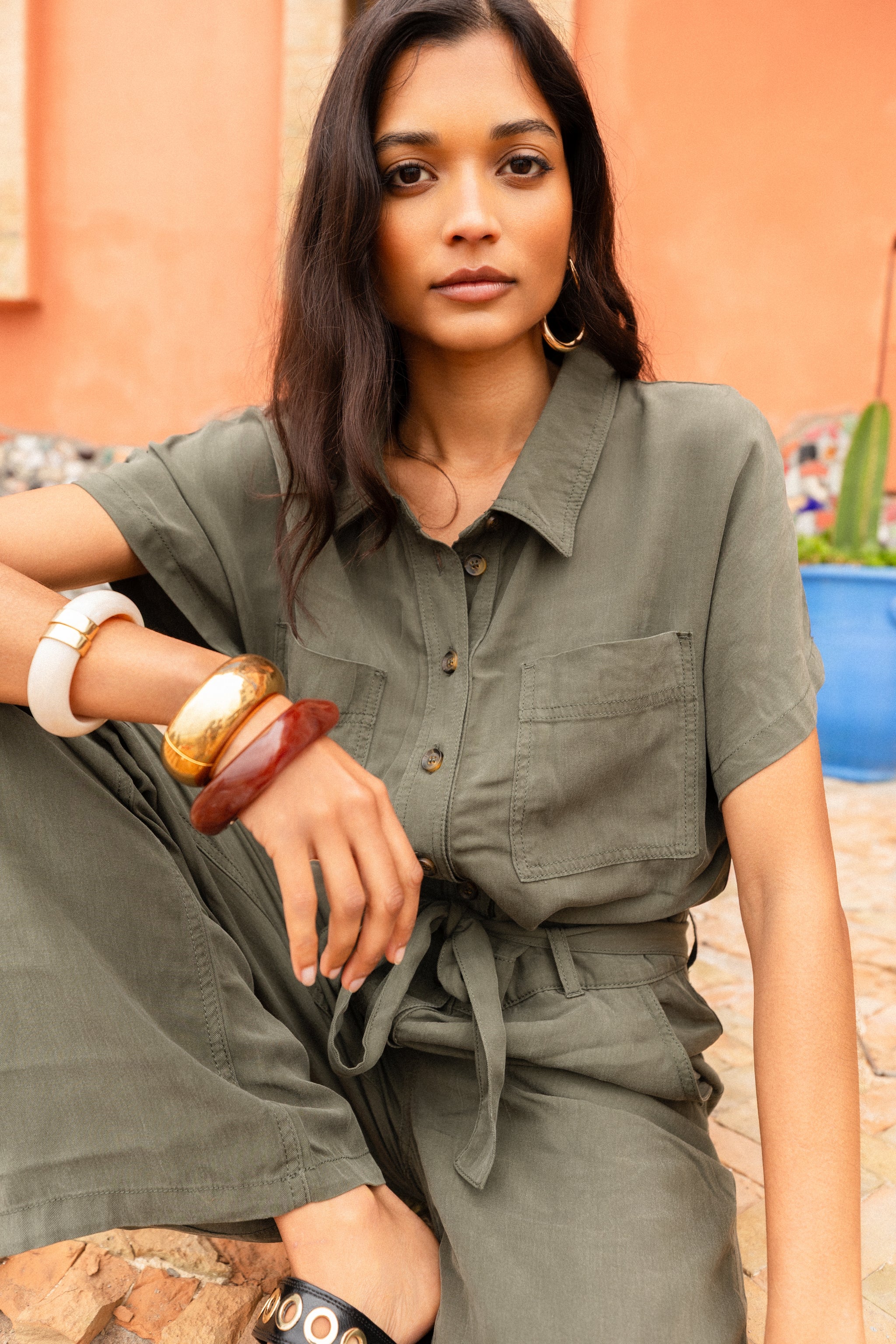 Combinaison col chemise à manches courtes - Sud Express - 1 - Sud Express