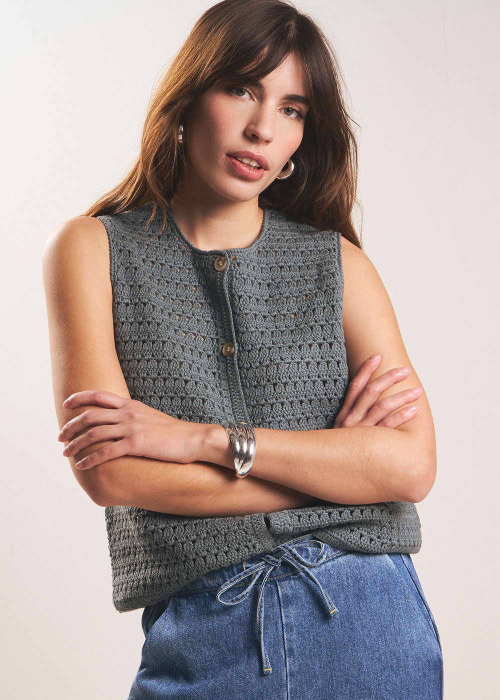 GALYA Gilet sans manches en coton - 1 - Sud Express - Sud Express