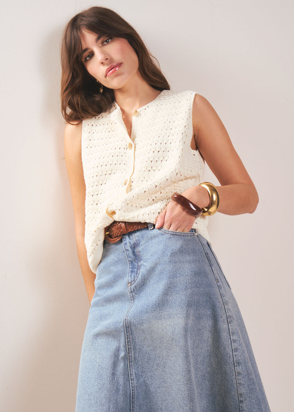 GALYA Gilet sans manches en coton - 2 - Sud Express - Sud Express