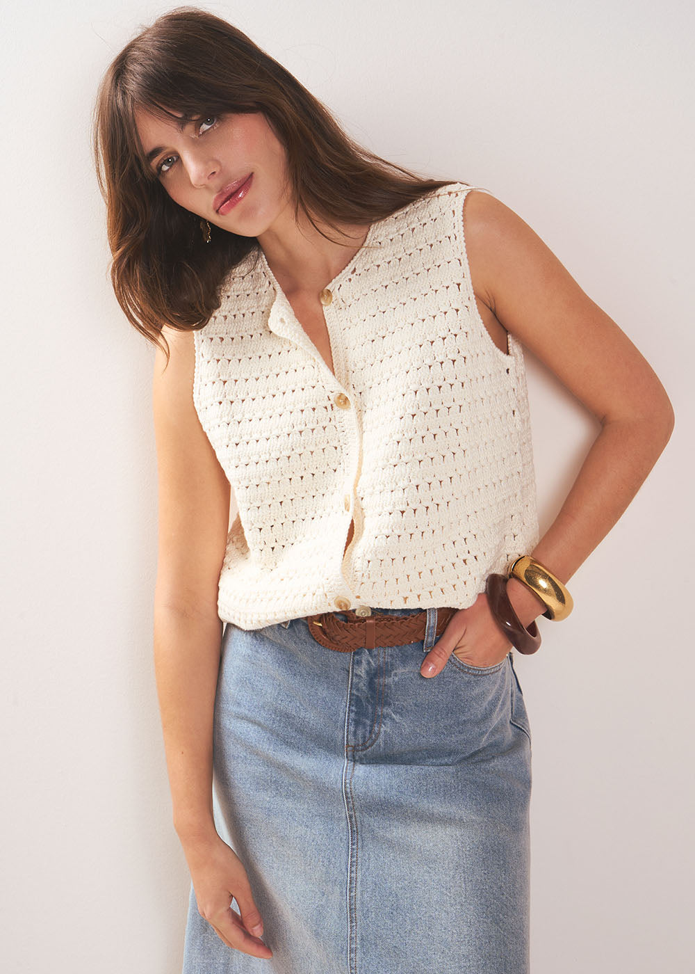 Gilet sans manches en coton - Sud Express - 5 - Sud Express
