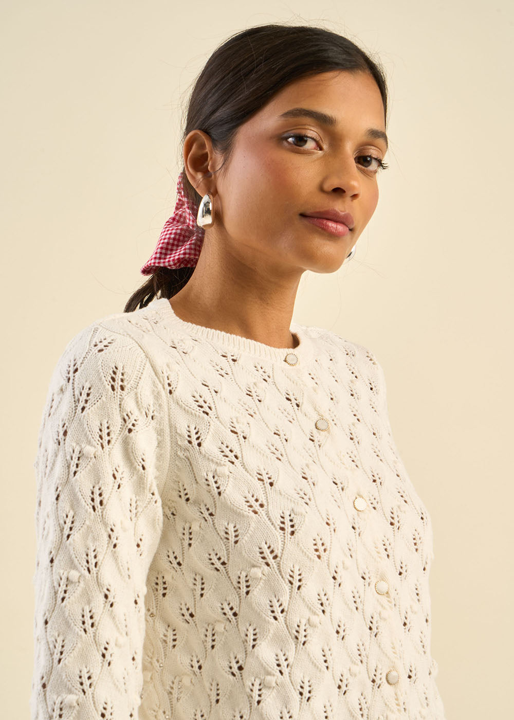 Gilet à maille ajourée 100% coton - Sud Express - 5 - Sud Express