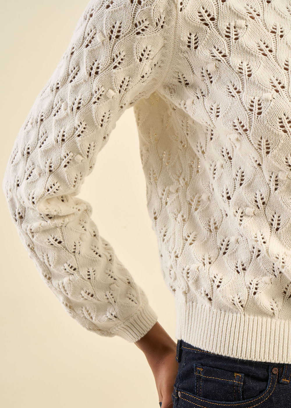 Gilet à maille ajourée 100% coton - Sud Express - 6 - Sud Express