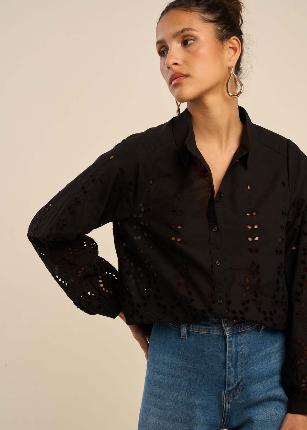 Chemise avec broderie anglaise - Sud Express - 1 - Sud Express