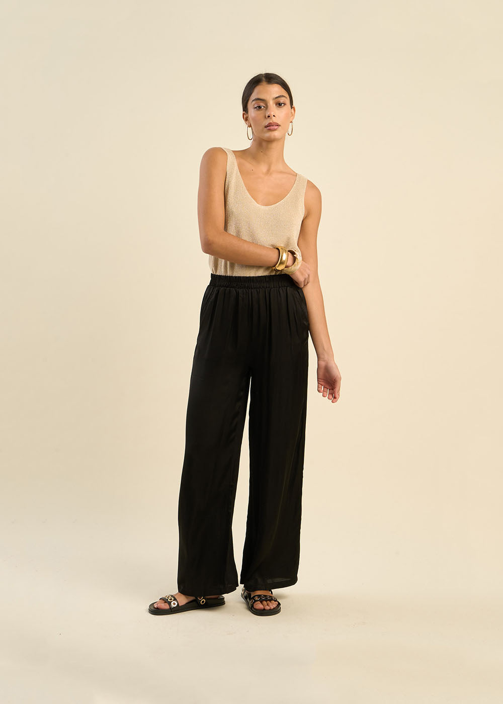 PAROCKYX Pantalon large en satin - 1 - Sud Express - Sud Express