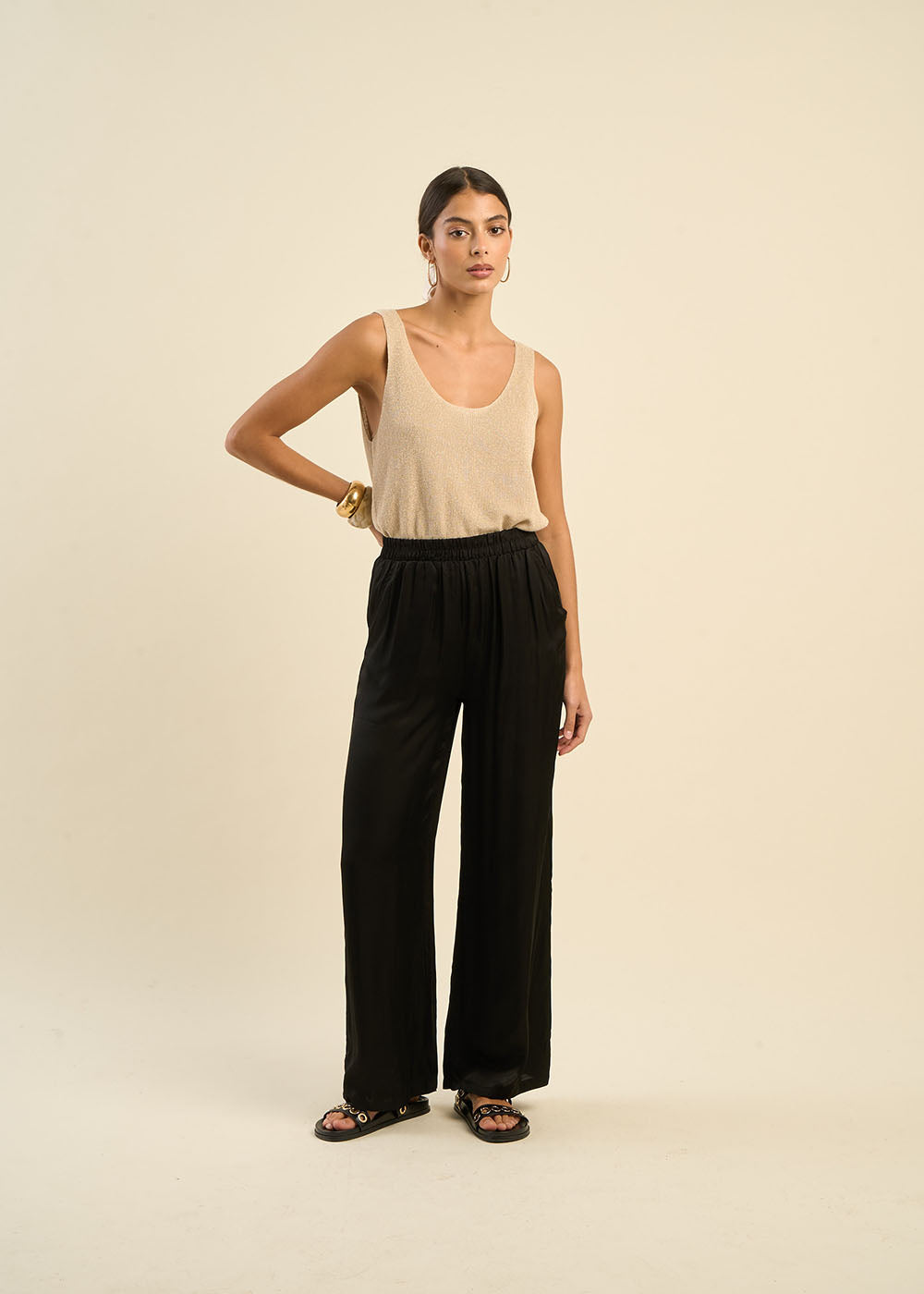 Pantalon large en satin - Sud Express - 7 - Sud Express