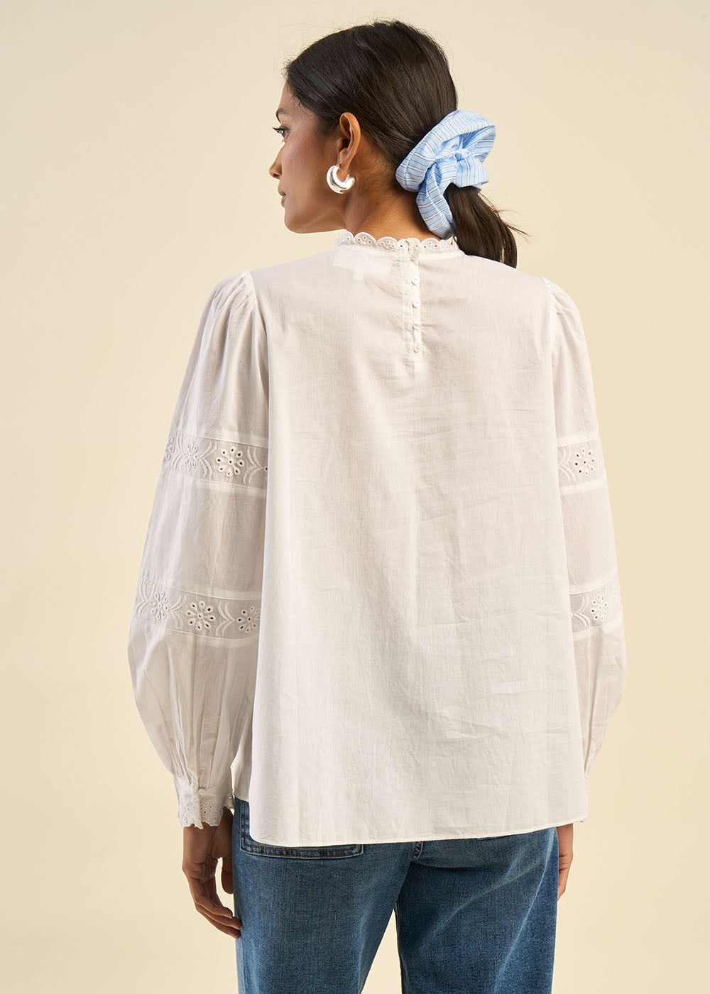 TAMIKA Blouse en voile de coton avec broderies anglaises - 3 - Sud Express - Sud Express