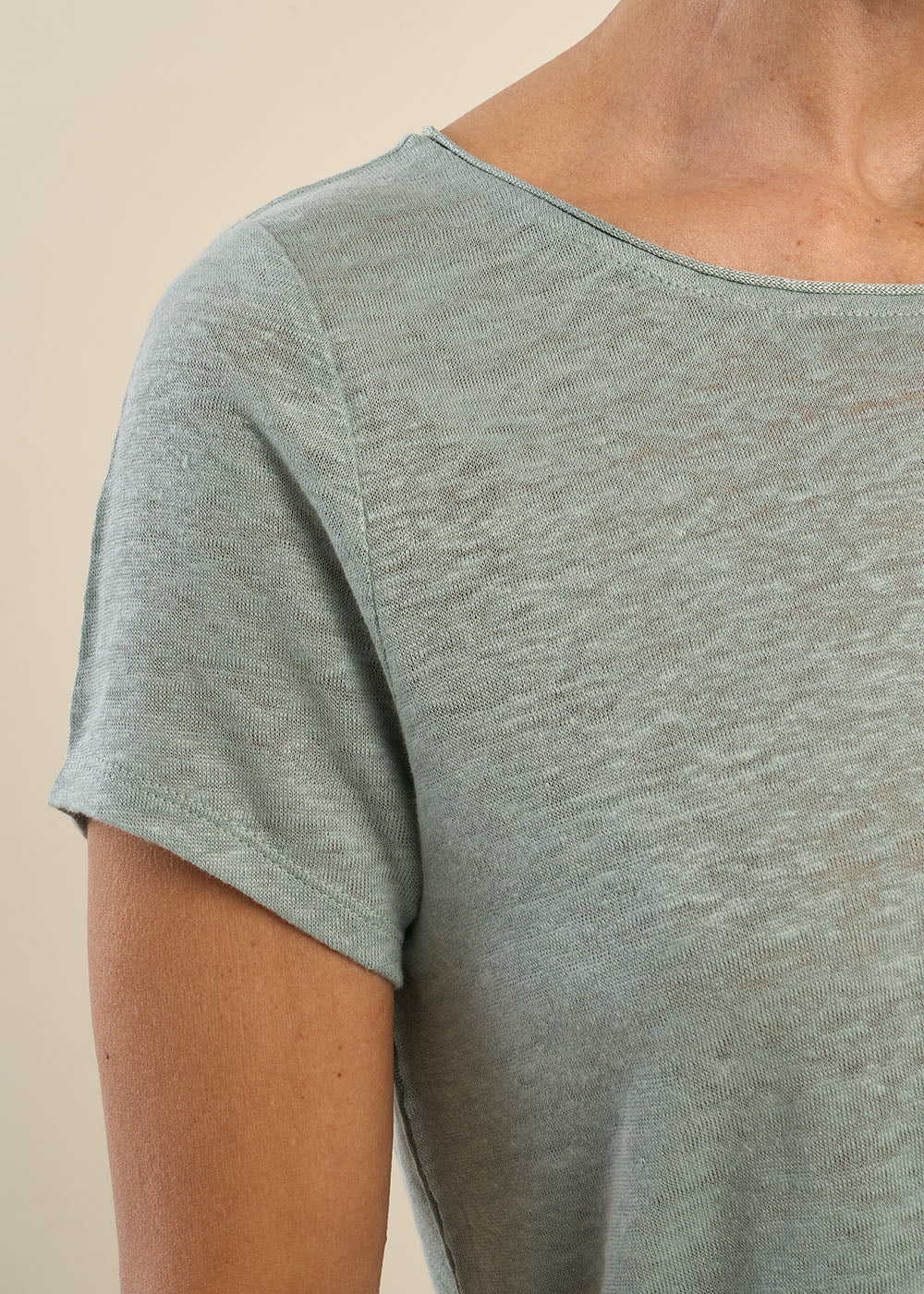 TRECY T-shirt en lin col bateau détail lurex - 2 - Sud Express - Sud Express