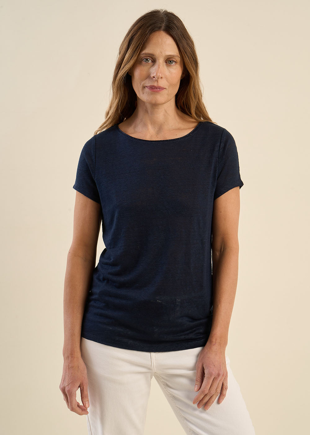 TRECY T-shirt en lin col bateau détail lurex - 4 - Sud Express - Sud Express