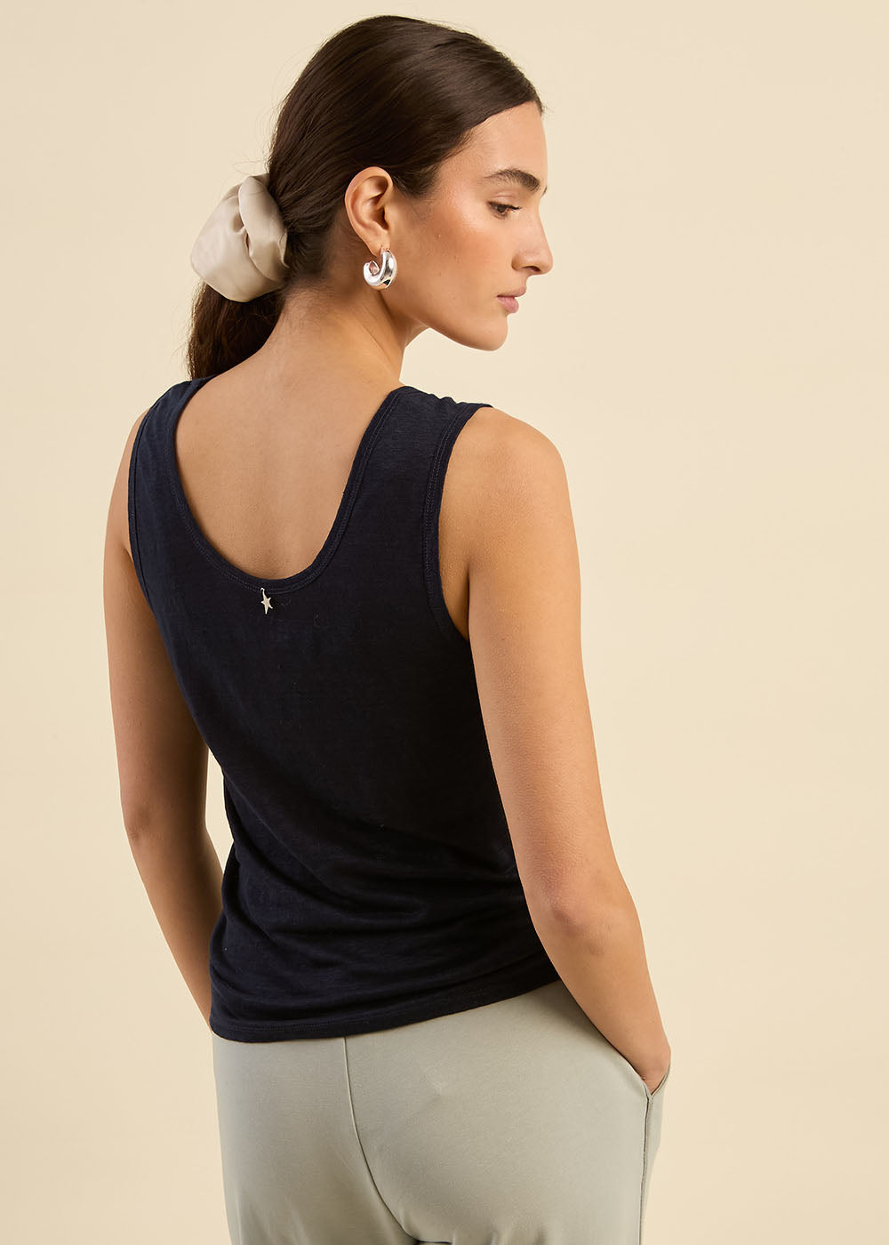 DELYA Débardeur en lin à col rond - 3 - Sud Express - Sud Express