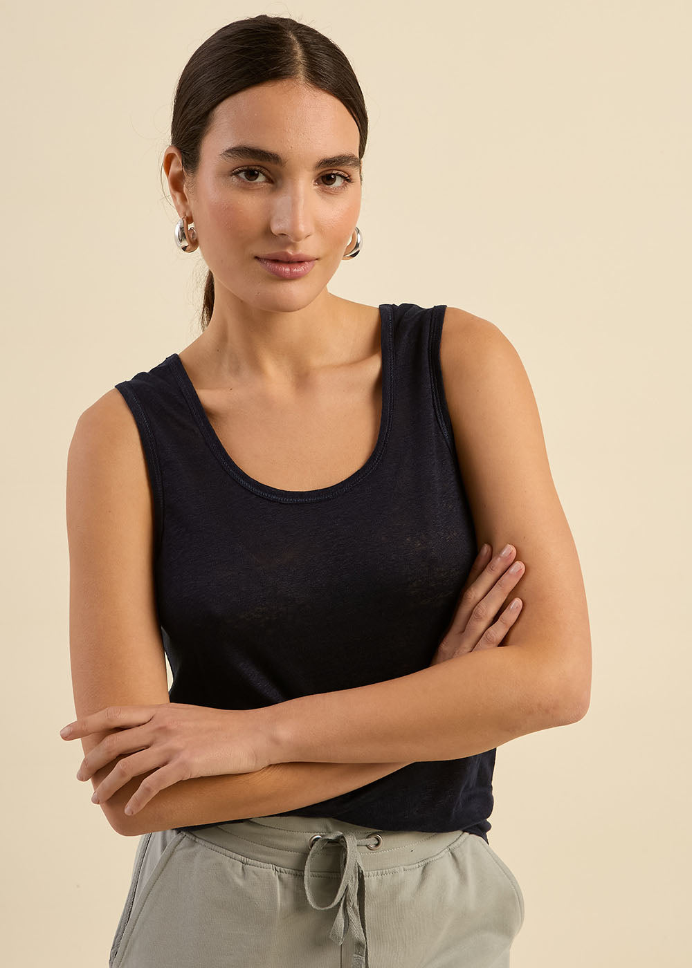 Débardeur en lin à col rond - Sud Express - 5 - Sud Express