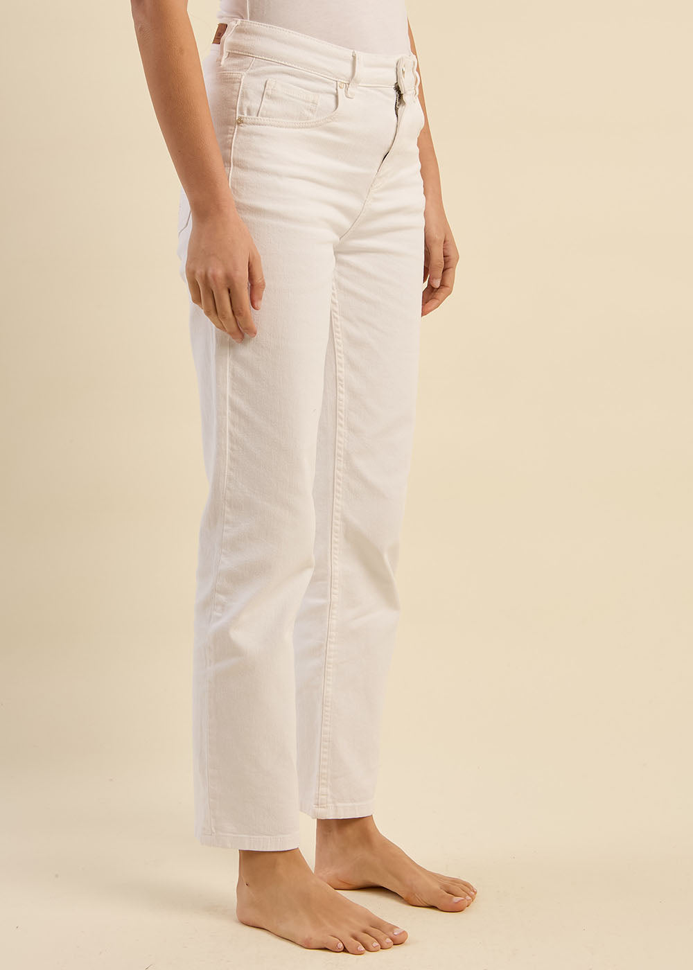 Jean droit taille haute cinq poches - Sud Express - 4 - Sud Express