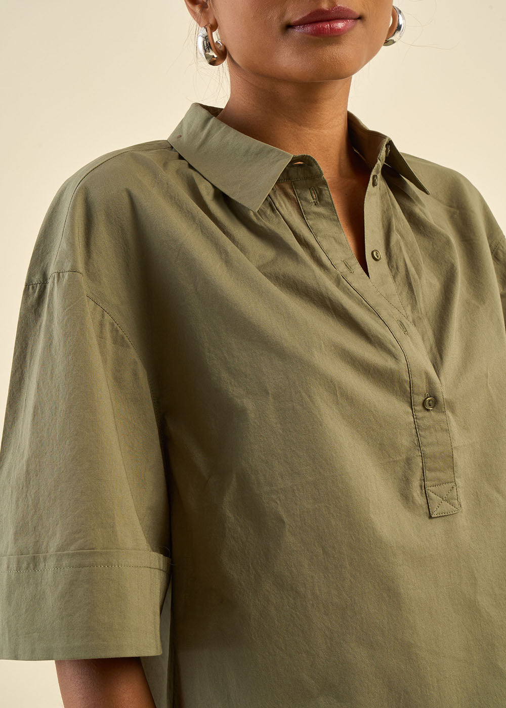 CHELSIA Top à col polo froncé et manches courtes - 2 - Sud Express - Sud Express