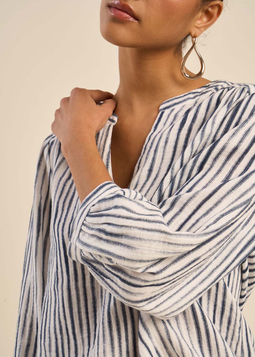 TALEA Blouse en gaze de coton rayée - 2 - Sud Express - Sud Express