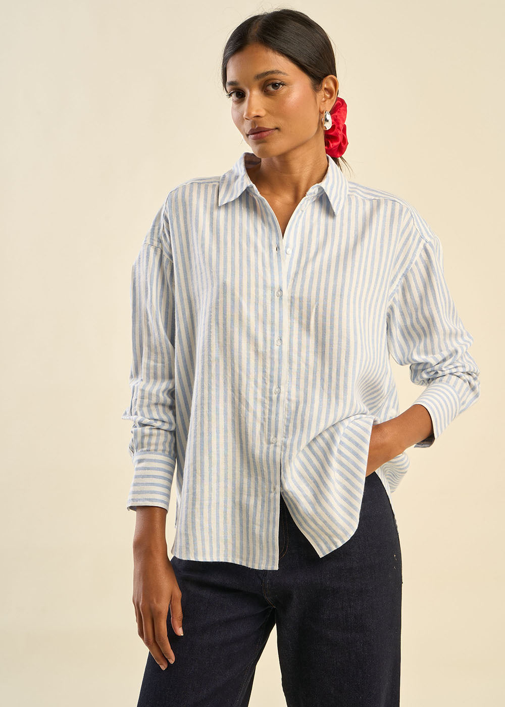 Chemise à rayures détail fil lurex - Sud Express - 6 - Sud Express