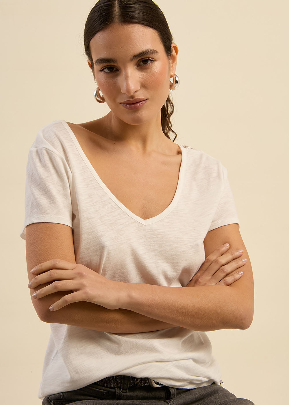 TISTOU T-shirt, décolleté dos avec broderie - 4 - Sud Express - Sud Express