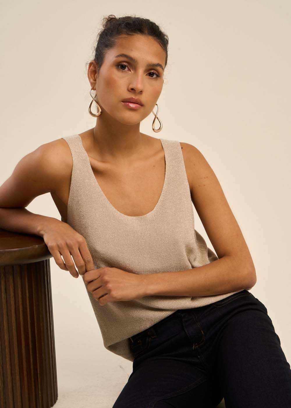 DIBBA Débardeur en maille scintillante - 1 - Sud Express - Sud Express