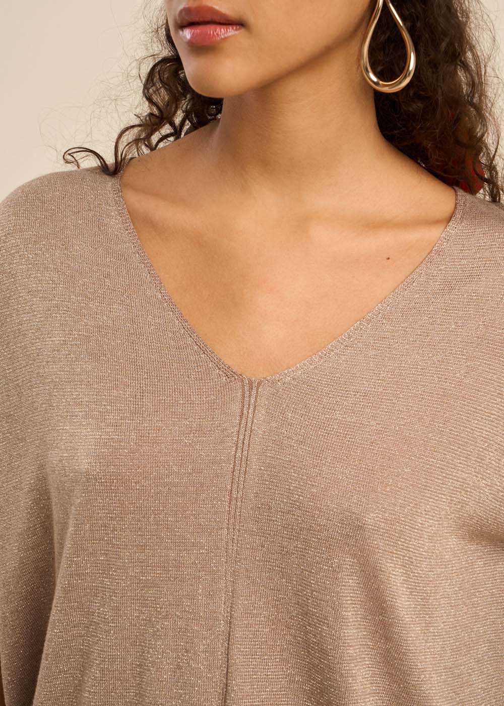 MARGARRET Pull oversize à col V et manches courtes - 4 - Sud Express - Sud Express