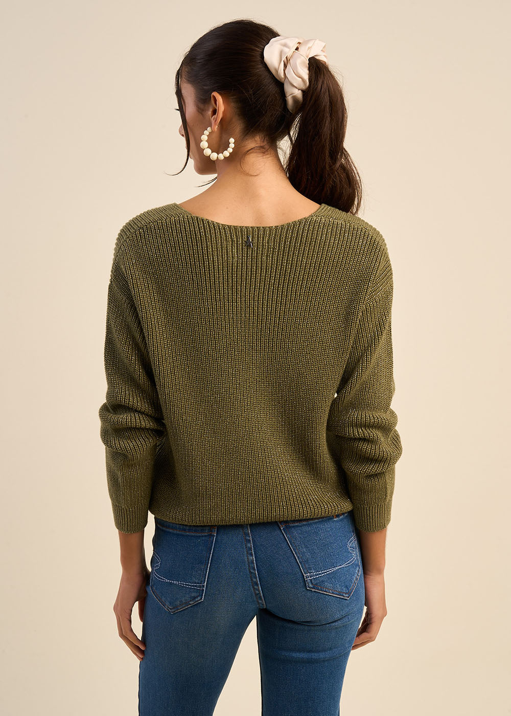 MATHISSA Pull ample à col V avec détails en lurex - 3 - Sud Express - Sud Express