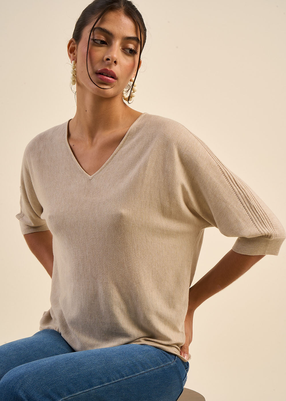 MARILOUIS Pull oversize manches chauves souris - 2 - Sud Express - Sud Express