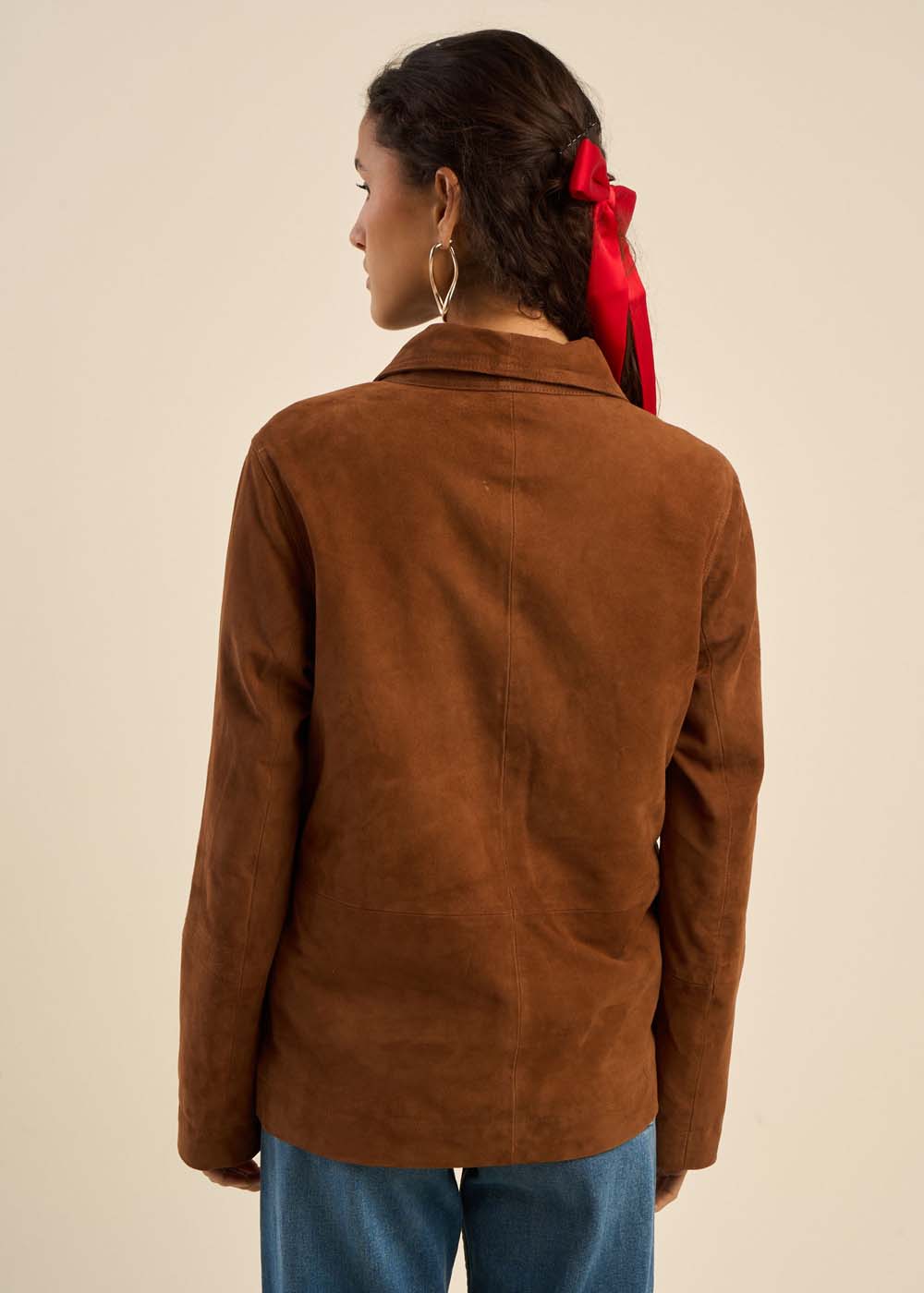 VALYA Veste col montant en cuir suédé - 3 - Sud Express - Sud Express