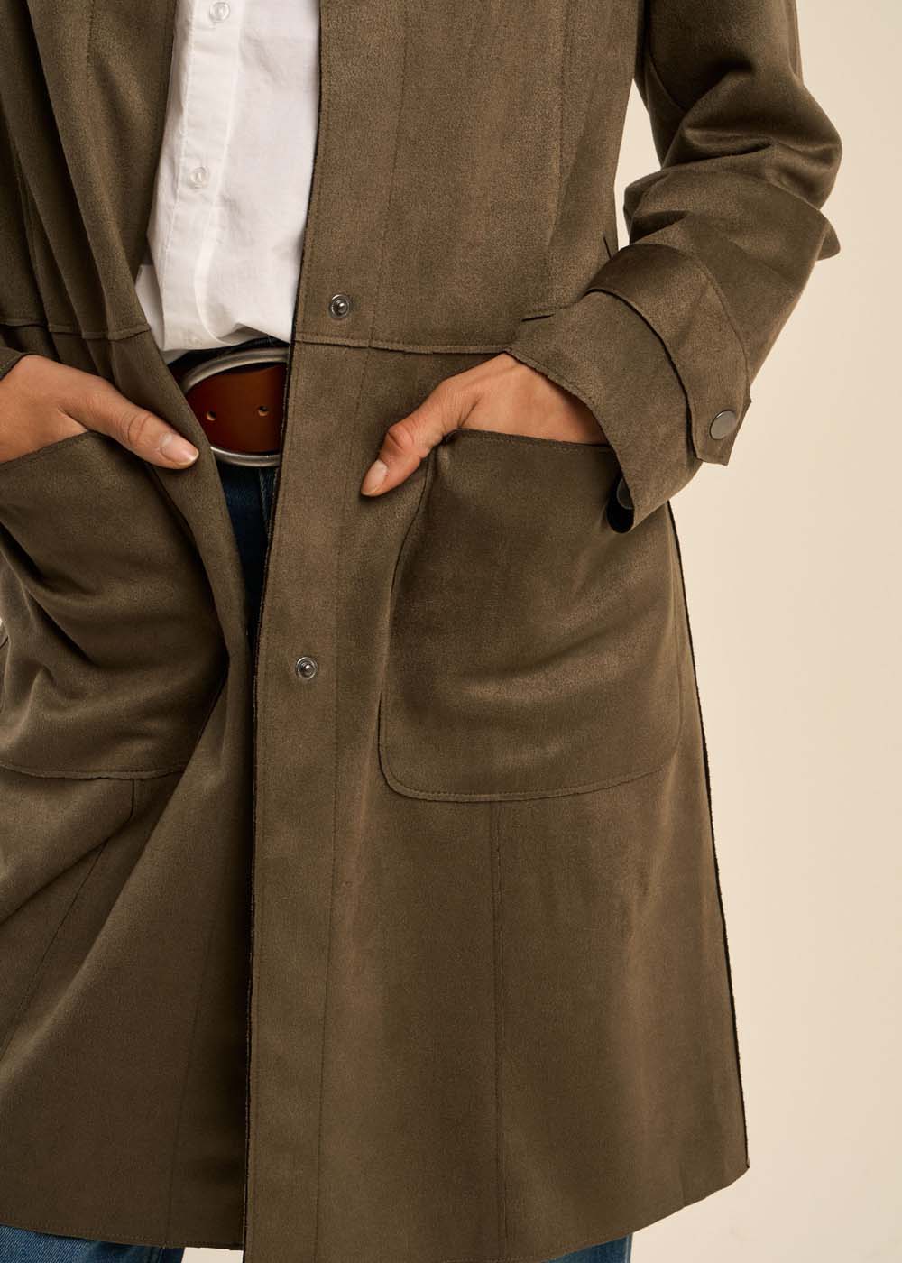 VALBANE Veste longue en faux daim - 2 - Sud Express - Sud Express