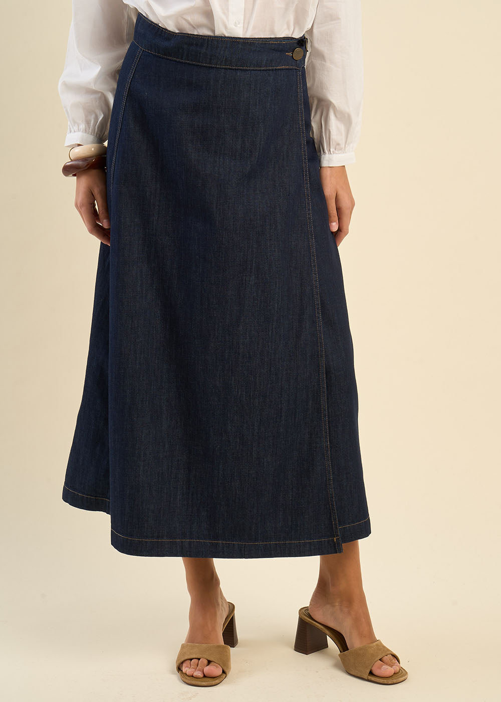JOLANI Jupe portefeuille en denim ajustable - 2 - Sud Express - Sud Express
