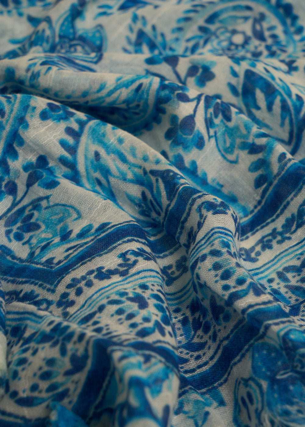 ENIOLA Foulard imprimé bleuté en coton - 4 - Sud Express - Sud Express