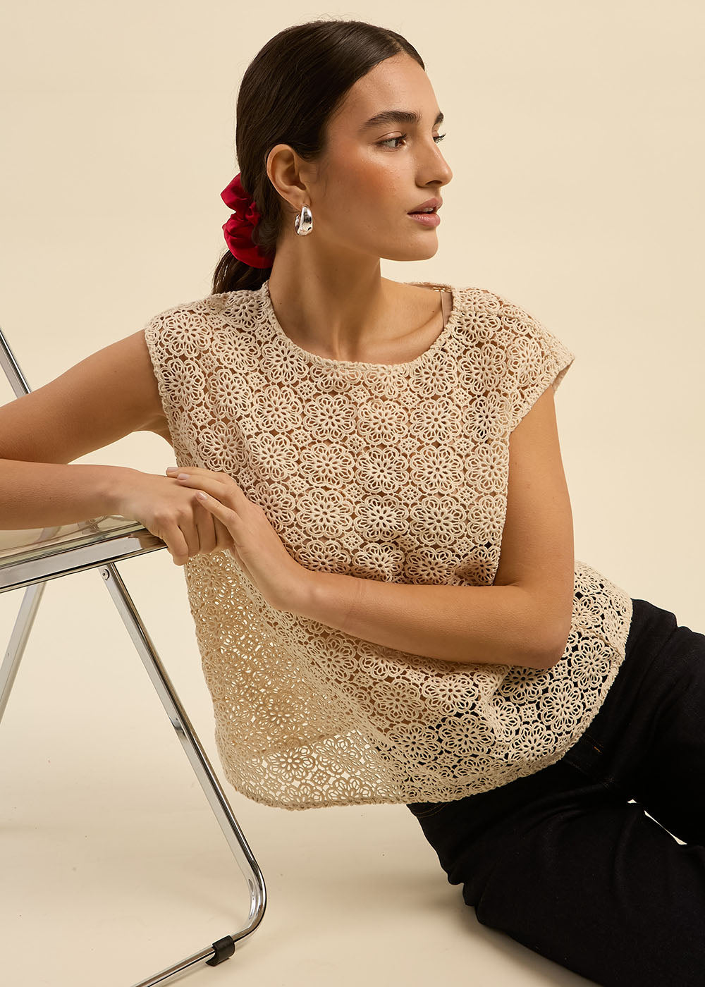 TOSANA Top brodé avec ouverture dans le dos - 3 - Sud Express - Sud Express