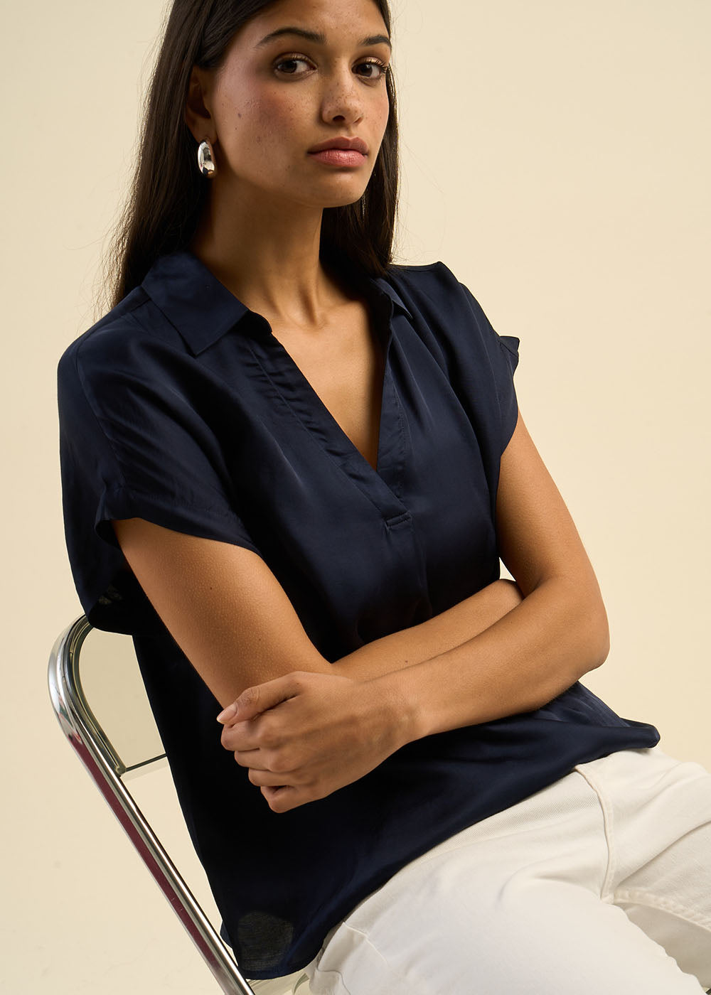 TOSKANA Top col chemisier coupe fluide - 2 - Sud Express - Sud Express