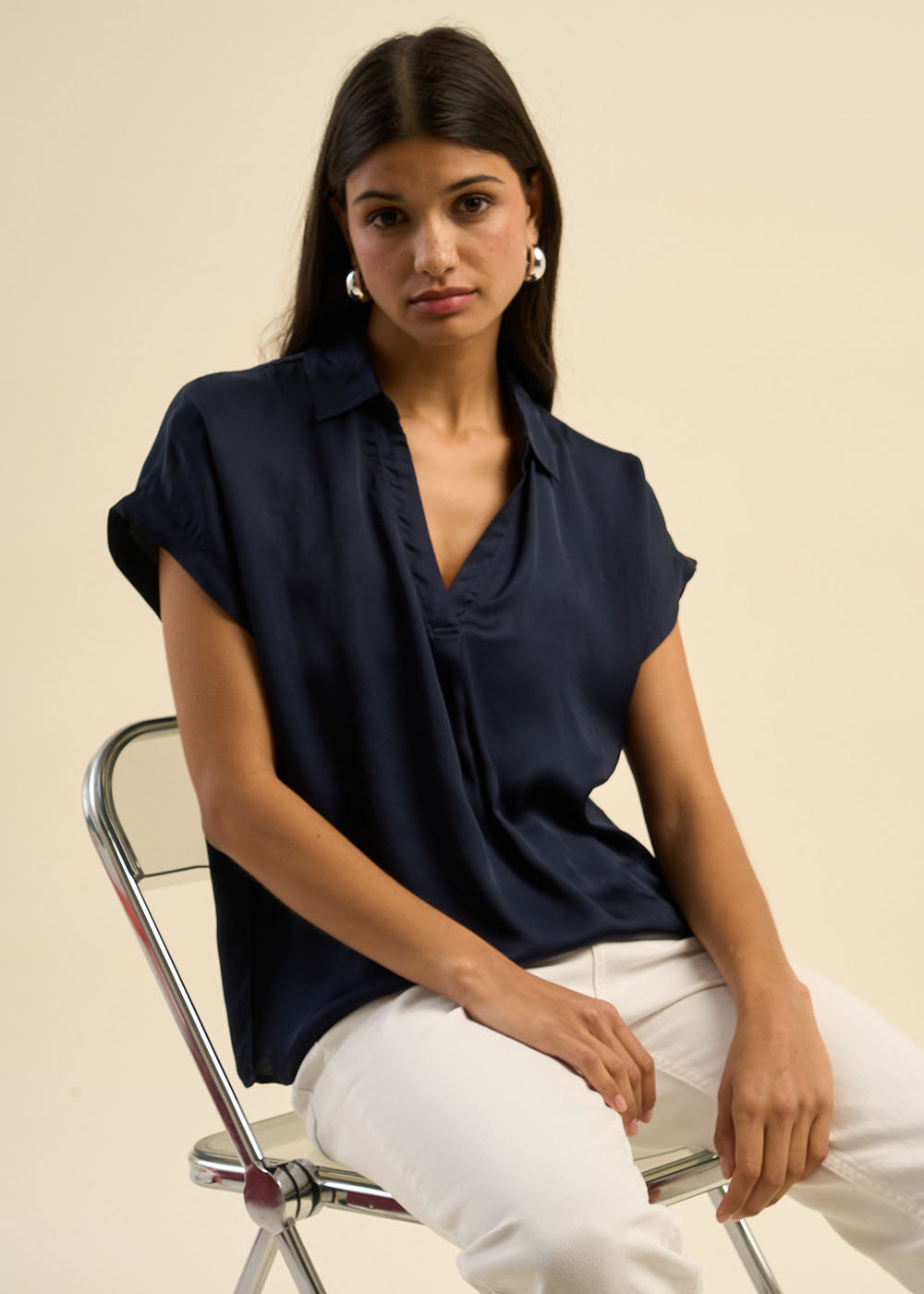 TOSKANA Top col chemisier coupe fluide - 4 - Sud Express - Sud Express