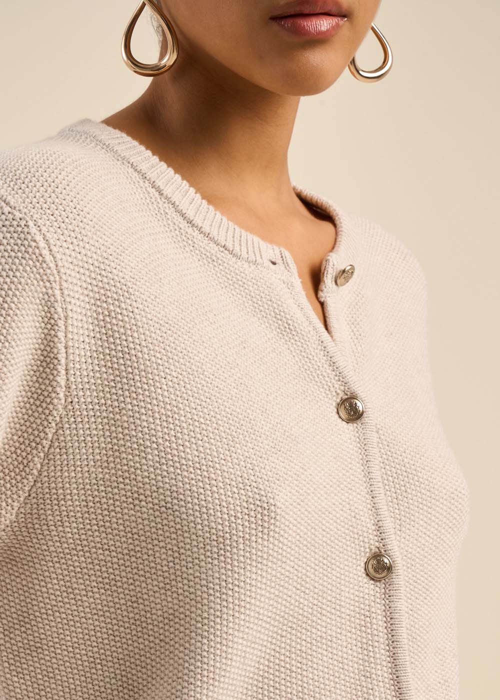 Gilet col rond à boutons bjoux - Sud Express - 2 - Sud Express