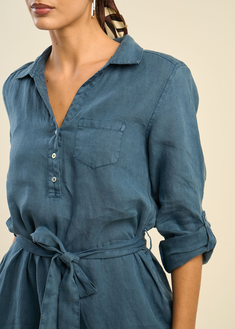 RASTELA Robe chemise ceinturée à manches ajustables - 2 - Sud Express - Sud Express