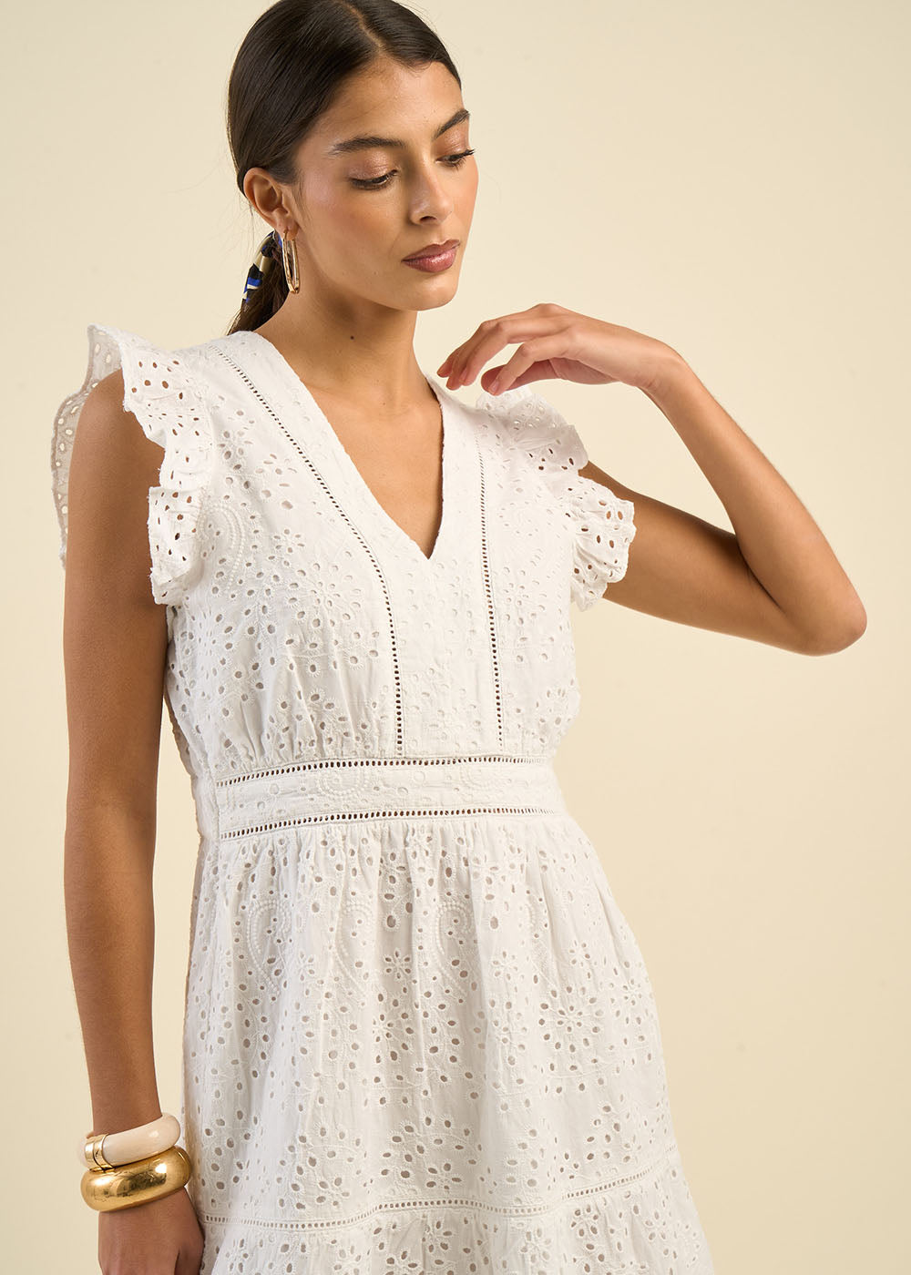 RIVAKA Robe longue en broderie anglaise - 2 - Sud Express - Sud Express
