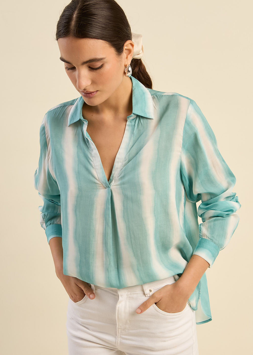 Top fluide à rayures tie and dye - Sud Express - 6 - Sud Express