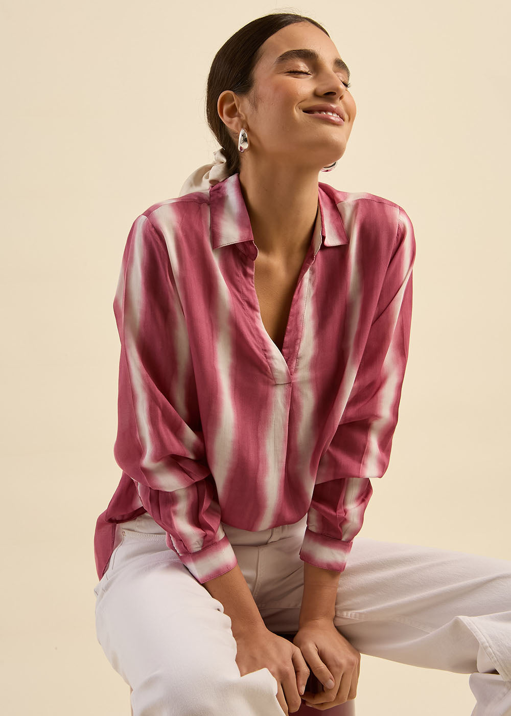 Top fluide à rayures tie and dye - Sud Express - 4 - Sud Express